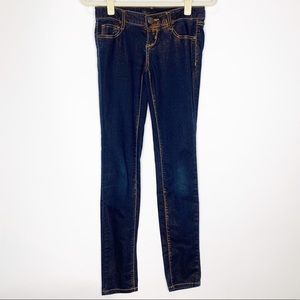 Decree Super Skinny Dark Wash Gold Jeans Size 1